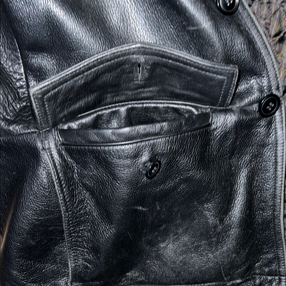 Vintage Men's Danier Black Military Field Jacket with Glossy Finish - Picture 16 of 16